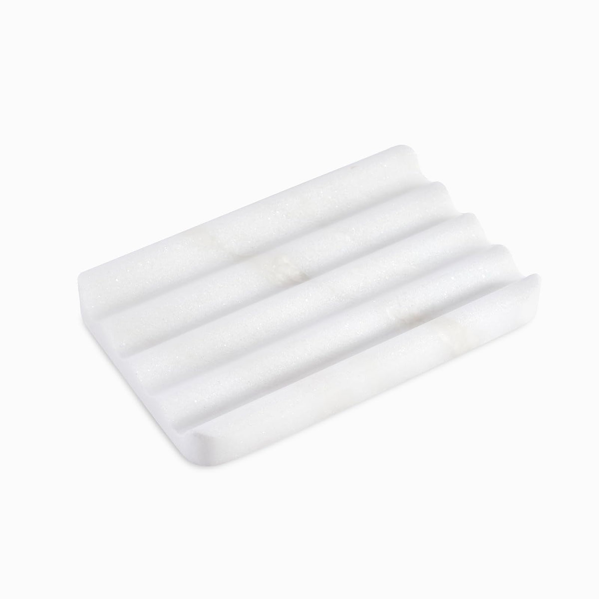 Soap Dish, Marble Soap Holder for Shower, Bar Soap Holder with Water Ripple Design, Easy Cleaning Soap Saver for Kitchen Sink，Bathroom, Executive African Natural Stone Soap Tray(Namib Bianco)