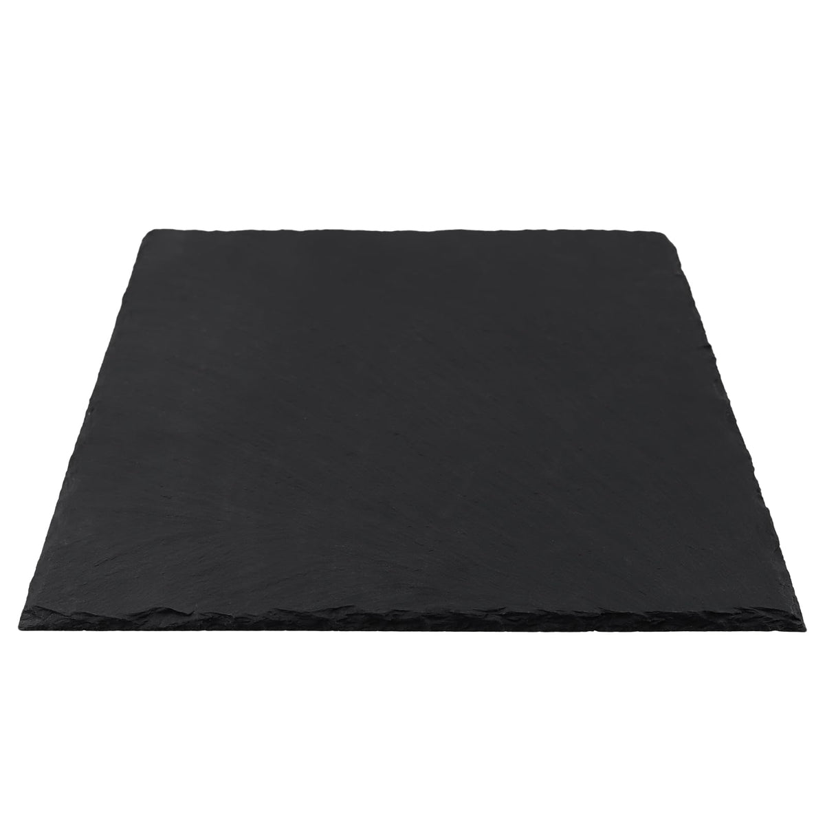 MOUYAT 4 Pack 12x10 Inch Black Slate Plates, Rectangle Slate Cheese Board with Natural Edge, Natural Stone Plates Cutting Board Charcuterie Boards for Cheese, Sushi, Meat, Appetizers