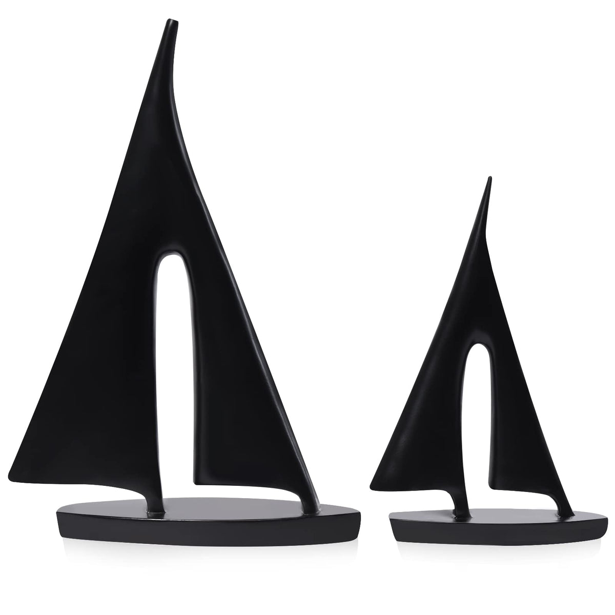 Saysmile Modern Sculptures Home Decor, Sailboat Decor Ornament, Boat Decorations Statue Decor, Art Sculptures and Statues, Sailboat Gifts Home Office Bathroom Shelf Decor (Black-2 Pack)