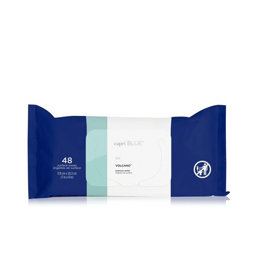 Capri Blue Volcano Multi Surface Wipes - Multi-Purpose Cleaning Wipes with Grapefruit & Tangerine Essential Oils - Safe for Countertops, Walls, and More - Non-toxic, Vegan & Cruelty Free (48 count)