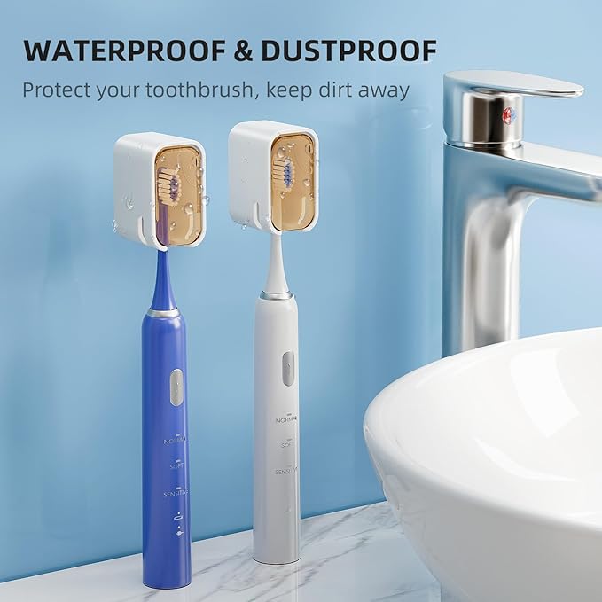 Travel Toothbrush Head Cover 2PCS, Electric Toothbrush Covers Caps, Ventilated