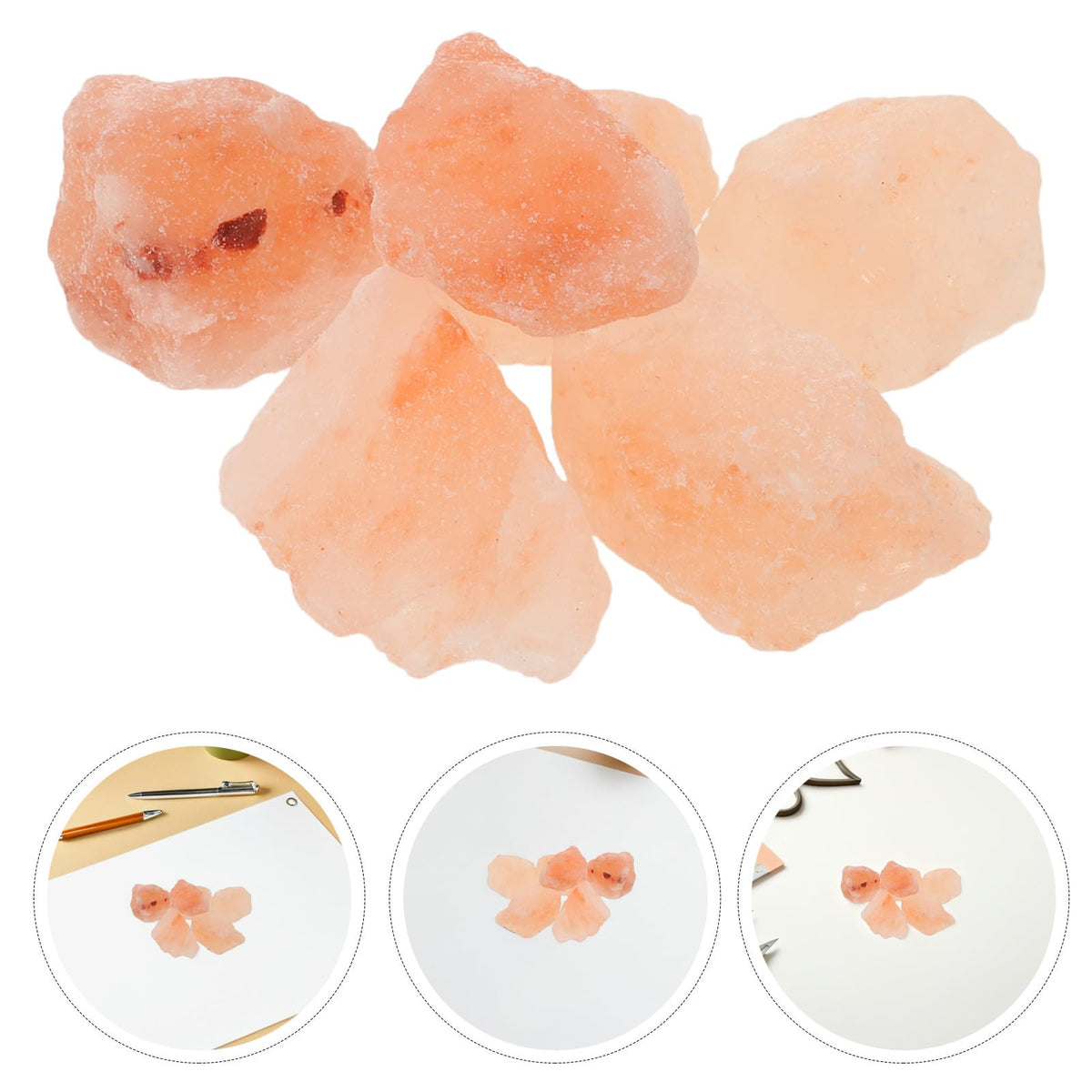 TOYANDONA Natural Pink Salt Rock Chunks 2.2 Lbs Crystal Salt Stones 2-4cm Raw Rocks for Home Décor and Ambient Accessories