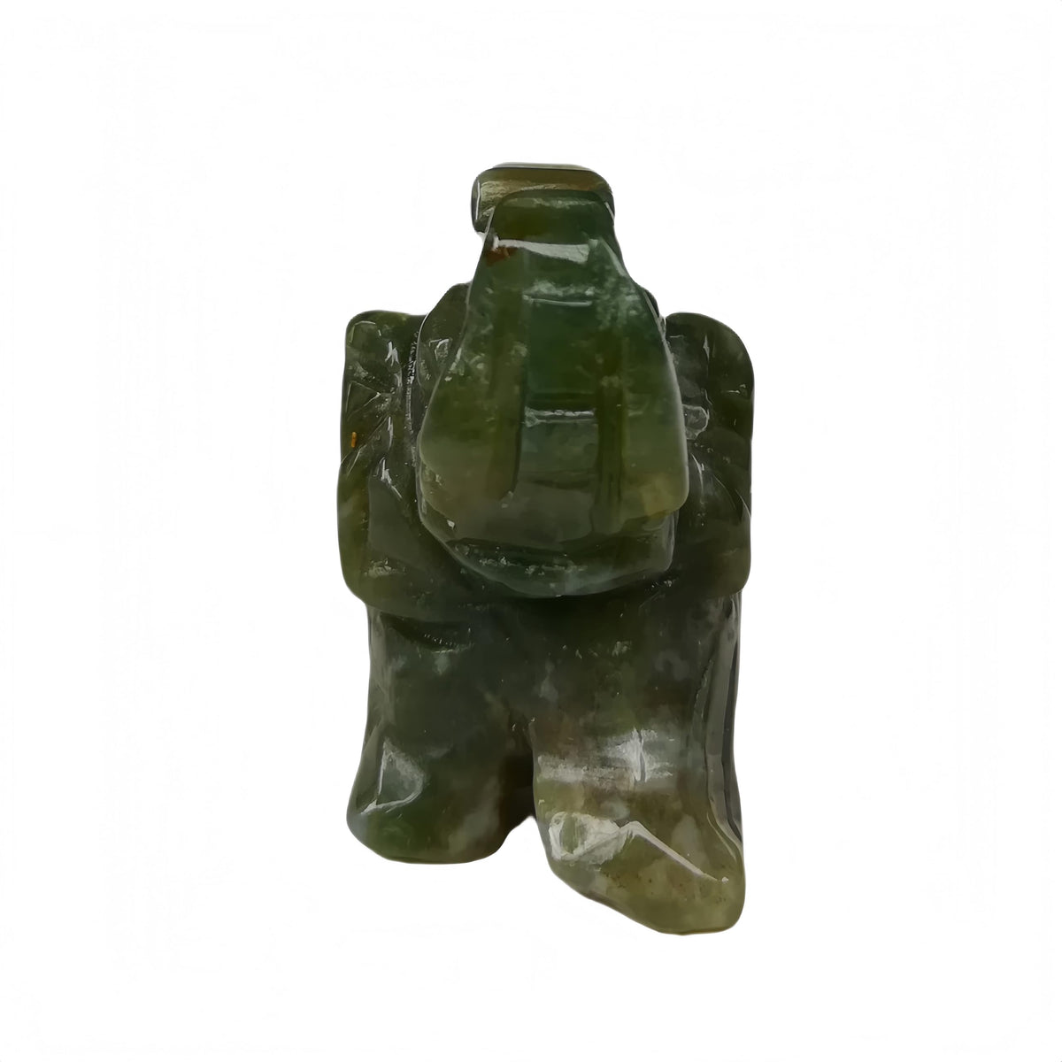 Afucats Natural India Agate1.5 Inches Elephant Indoor Decorative Stone,Pocket Crystals and Healing Stones Figurine Decor