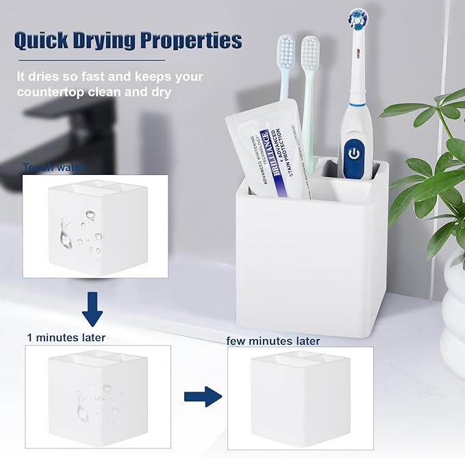 Diatomite Toothbrush Holders for Bathrooms, Electric Toothbrush and Toothpaste