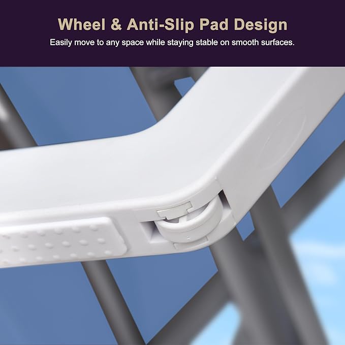 PURPLE LEAF Patio Chaise Lounge Chair Outside Aluminum Plastic Stackable