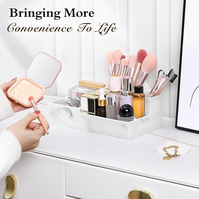 Luxspire Bathroom Counter Organizer, Marble Toothbrush Holder