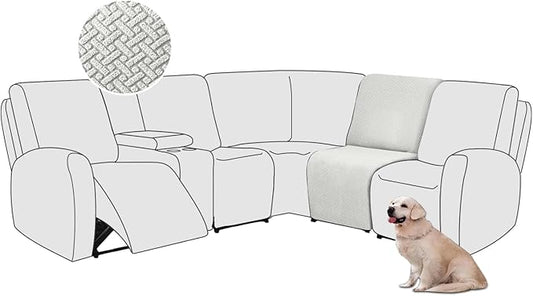 ALIECOM 100% Waterproof Recliner Sectional Couch Covers L Shape Stretch Corner
