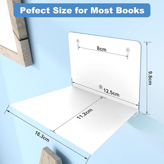 Fentec Invisible Floating Bookshelf, Wall Mounted Floating Bookshelves