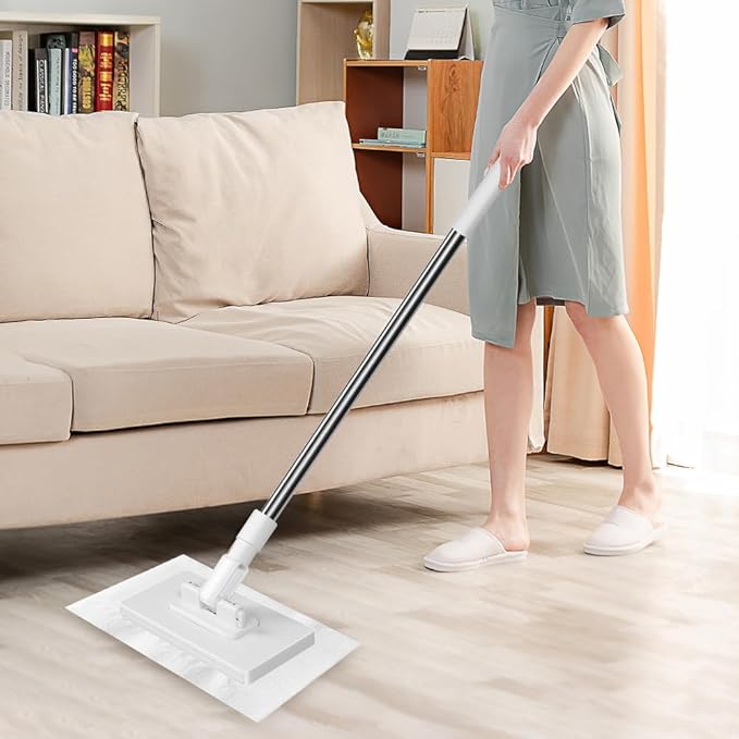 Disposable Dust Mop with 4 Reusable Cloths, 2026 New 39in Long Handle