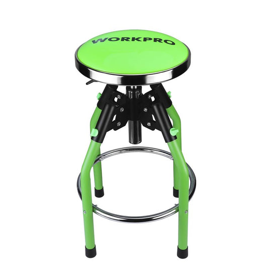 WORKPRO Garage Bar Stool, Heavy Duty Adjustable Hydraulic Shop Stool, 29in to 33. 86in, 330-Pound Capacity, Green