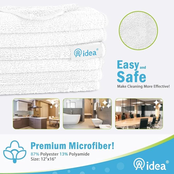 AIDEA Microfiber Cleaning Cloth-8PK, Soft Microfiber Towels