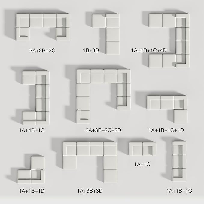 Novilla 106" Modular Sectional Sofa, Modern Cloud Sectional Couch