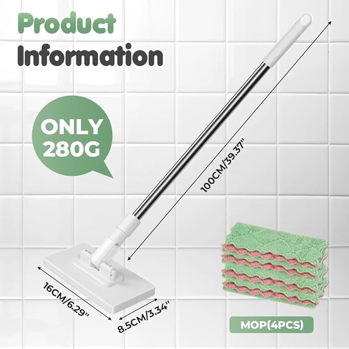 Disposable Dust Mop with 4 Reusable Cloths, 2026 New 39in Long Handle