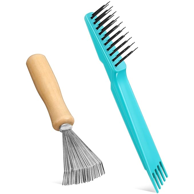 Boao 2 Pieces Hair Brush Cleaning Tool Comb Cleaner Brush Mini Comb Cleaning