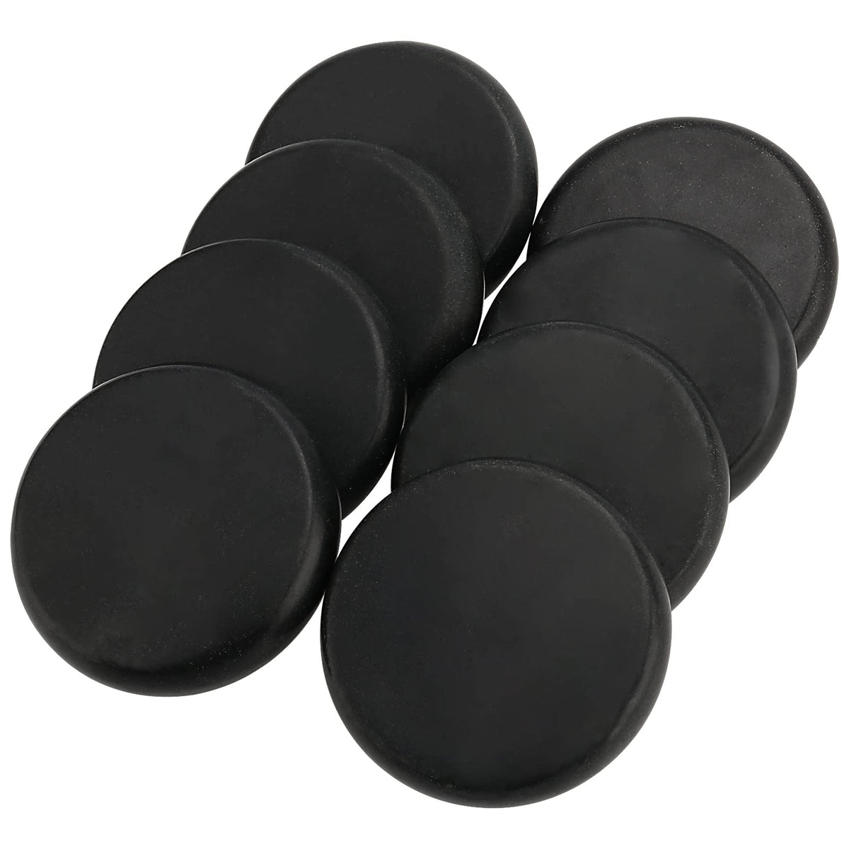 SOUJAP 16 Pack 3.15 Inch Basalt Massage Stones, Large Massage Hot Round Stones, Black Essential Basalt Rocks for Relaxation, Home Spa