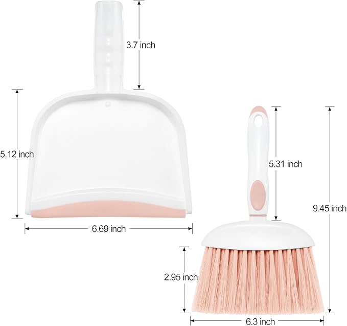 NACENA Small Dust Pan and Brush Set, Mini Broom and Dustpan Set Small Hand