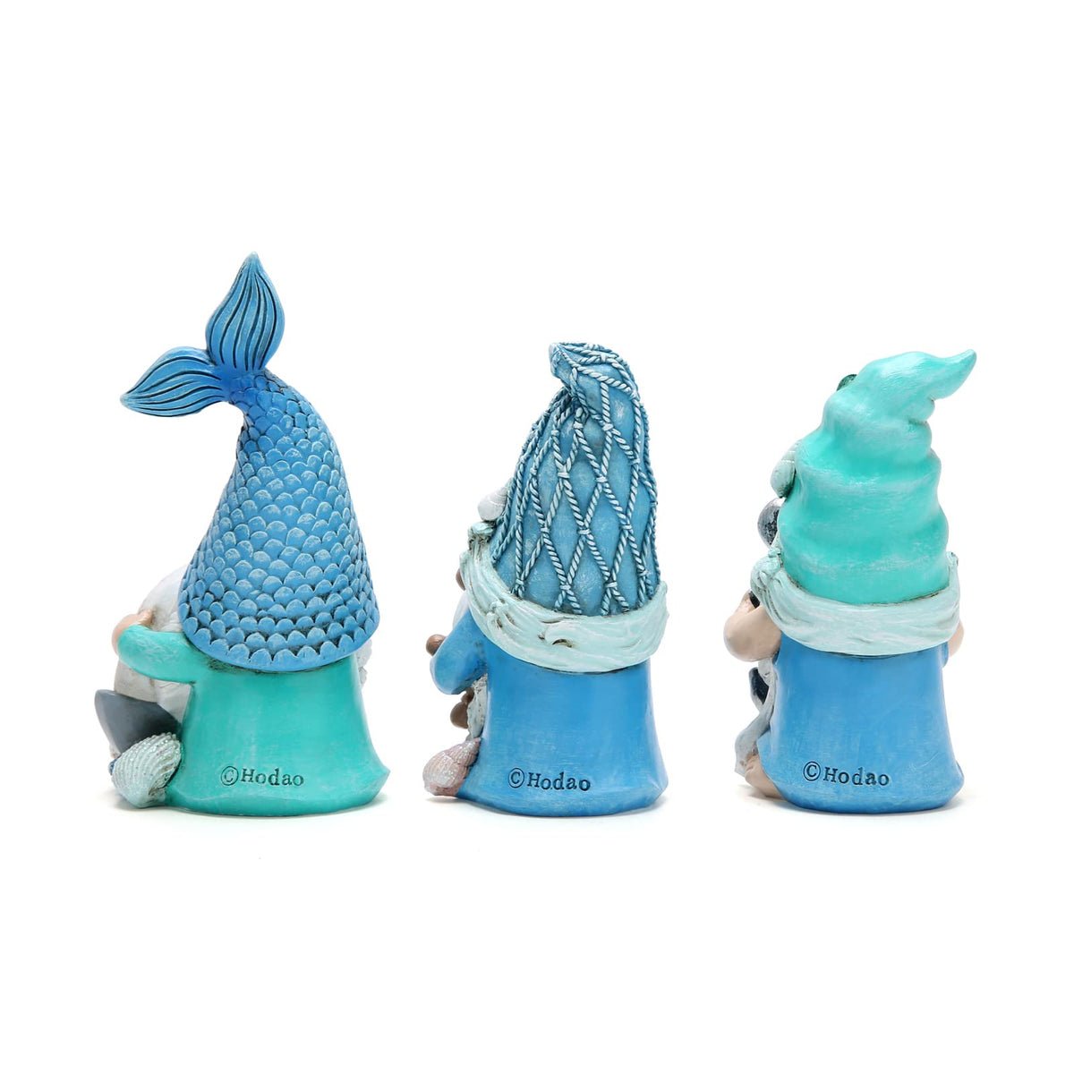 Hodao Coastal Nautical Gnome Figurines Set, Ocean Theme Resin Gnome Decor with Anchor Helm Sailboat, Beach Coastal Home Tabletop Decoration Gift for Spring Summer All Season