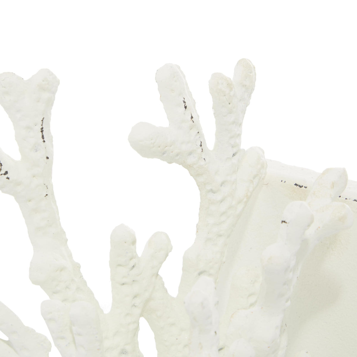 Deco 79 Metal Coral Decorative Bookends Non Skid Bookends, Set of 2 Office Bookends5"W, 7"H, White