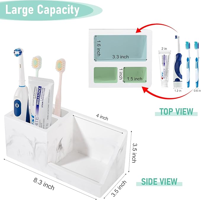 Diatomite Toothbrush Holders for Bathrooms, Quick Dry Electric Tooth Brush and