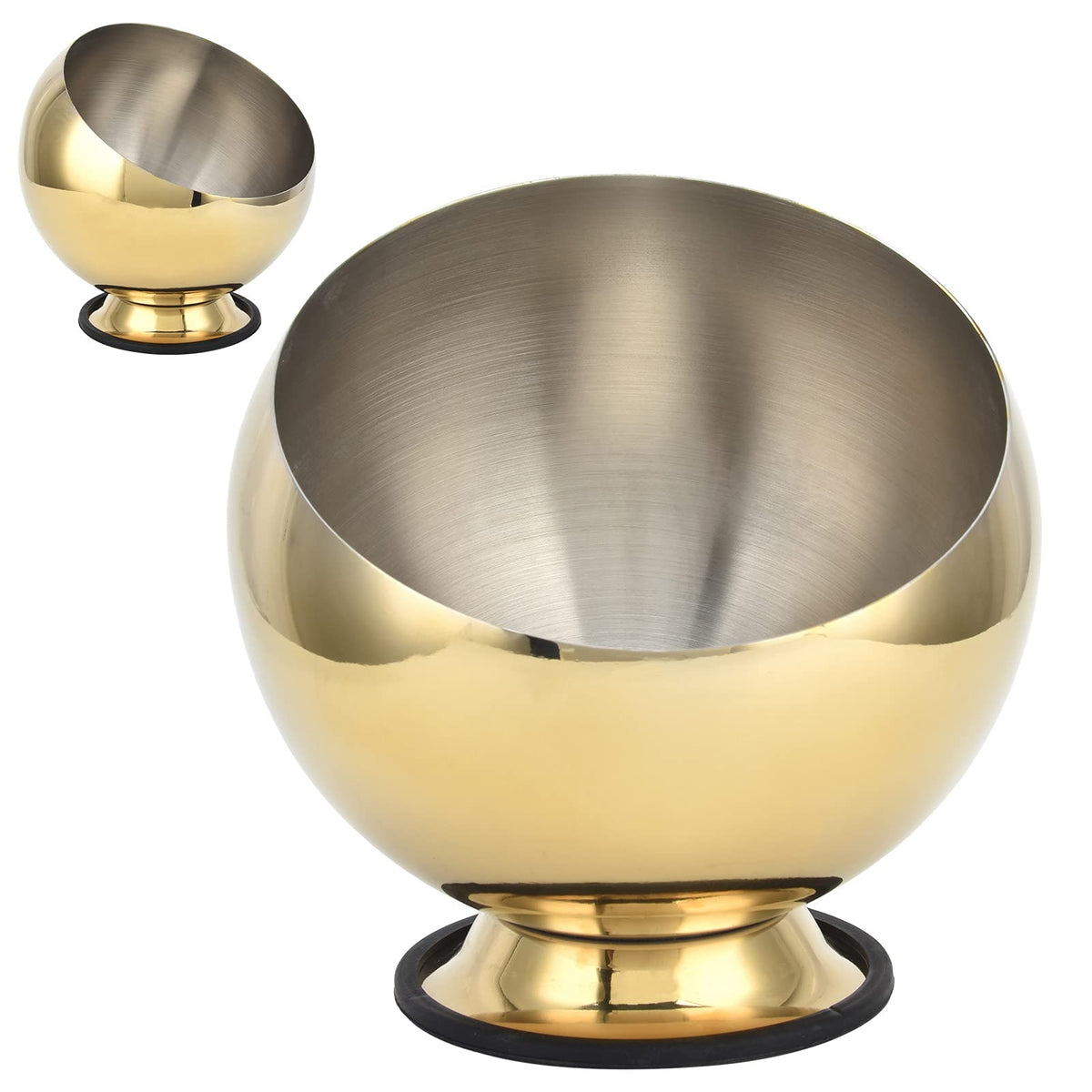 Hapivida Stainless Steel Gold Seasoning Oblique Bowl Mirror Polished Surface Larger Storage Capacity for Kitchen Living Room (Medium)
