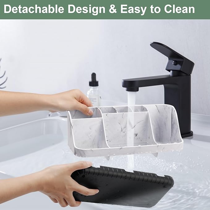 Marble Bathroom Countertop Organizer