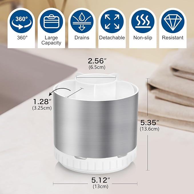 Silver Toothbrush Holders for Bathrooms Countertop Organizer