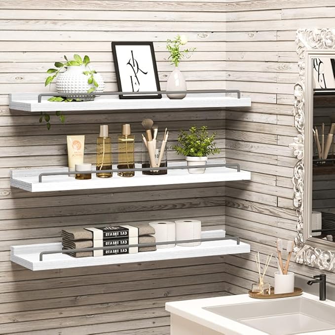 RYOFOBETTO 22 inches Long Floating Shelves, Bathroom Decor Shelves Over Toilet