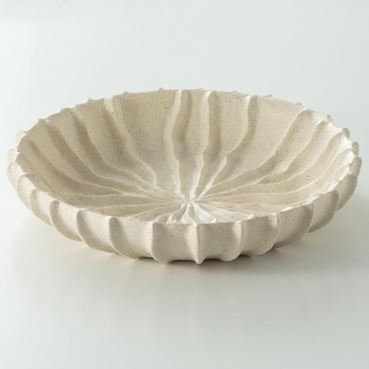 Dneuoir Large Decorative Bowl Fruit Bowl for Kitchen Counter, Resin Modern Decorative Tray for Home Decor, Key Bowl for Entry Table, Shelf, 11.2 Inch (Beige)