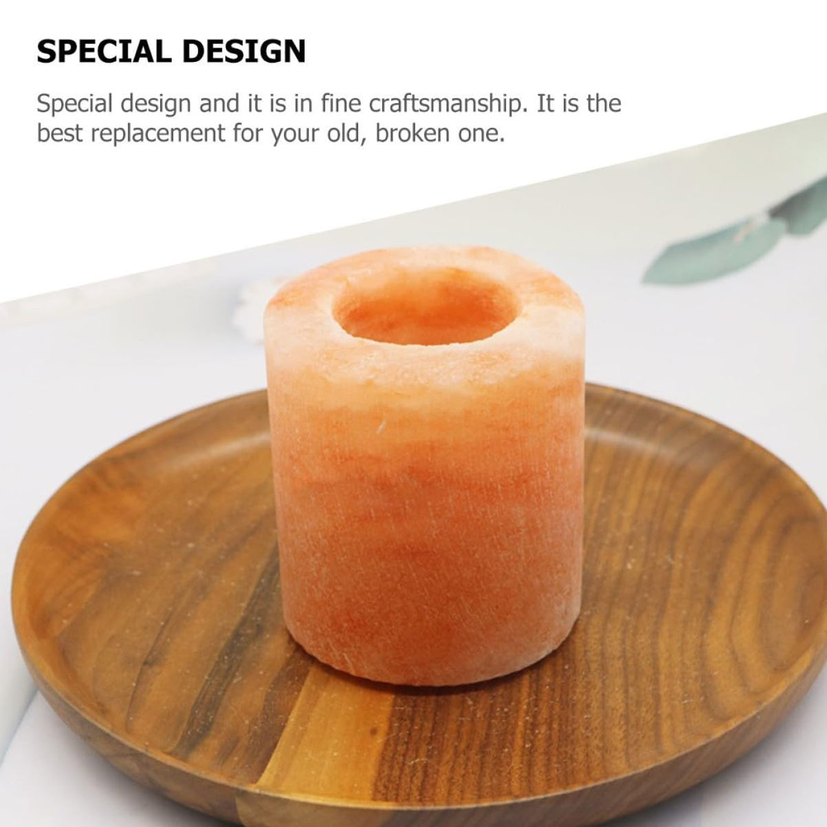 Sosoport Himalayan Crystal Salt Candle Holder Decorative Candlestick for Home Decor Meditation and Yoga for Living Room Bedroom and Outdoor Spaces