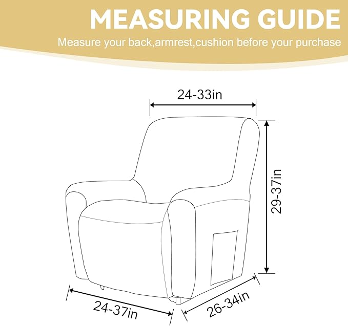 Cupuamon Recliner Chair Covers, Lazy Boy Recliner Covers Stretch Reclining