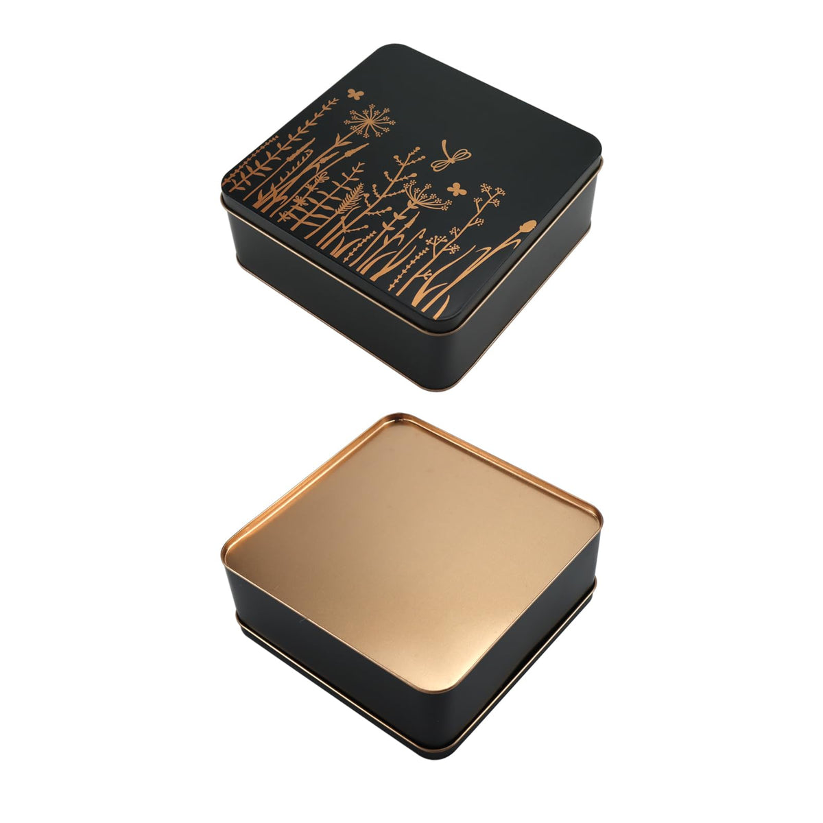 PHILPETY Decorative Storage Box Rural Tin Gift Box Tinplate Candy Cookie Box Square Candy Storage Containers with Lids for Chocolate Candy Tea Coffee Cosmetics Jewelry Photos Gift Case 3Pcs, M3-02