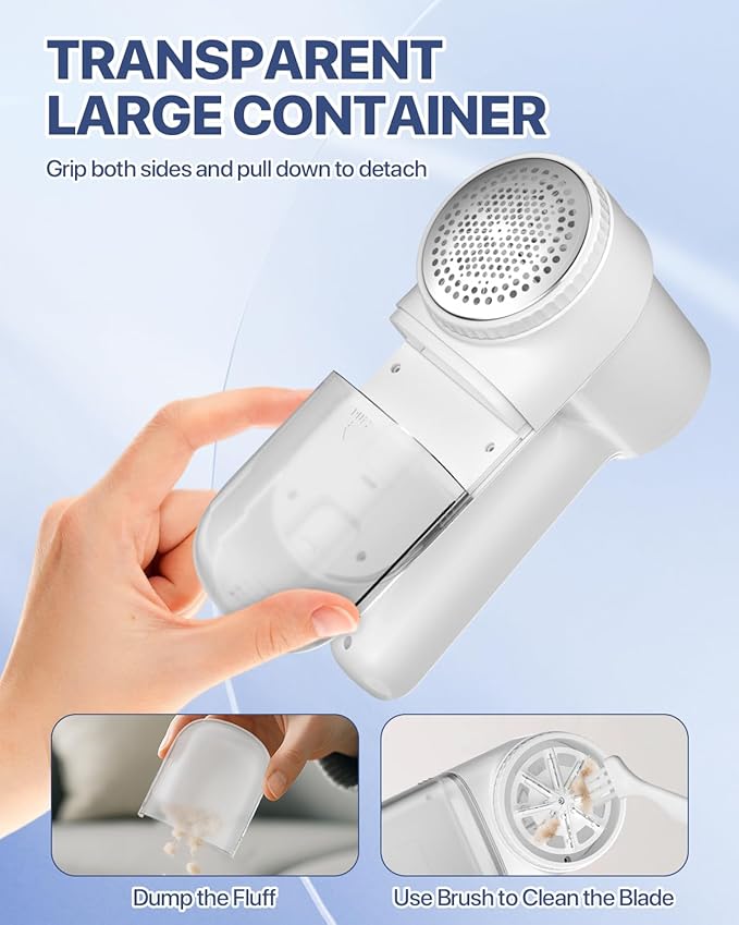 Lint Remover Rechargeable Fabric Shaver : 3-Speeds Sweater Shaver
