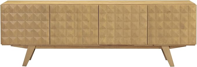 NTC Sapa Mid-Century Modern Solid Wood TV Stand 4-Door Media Console