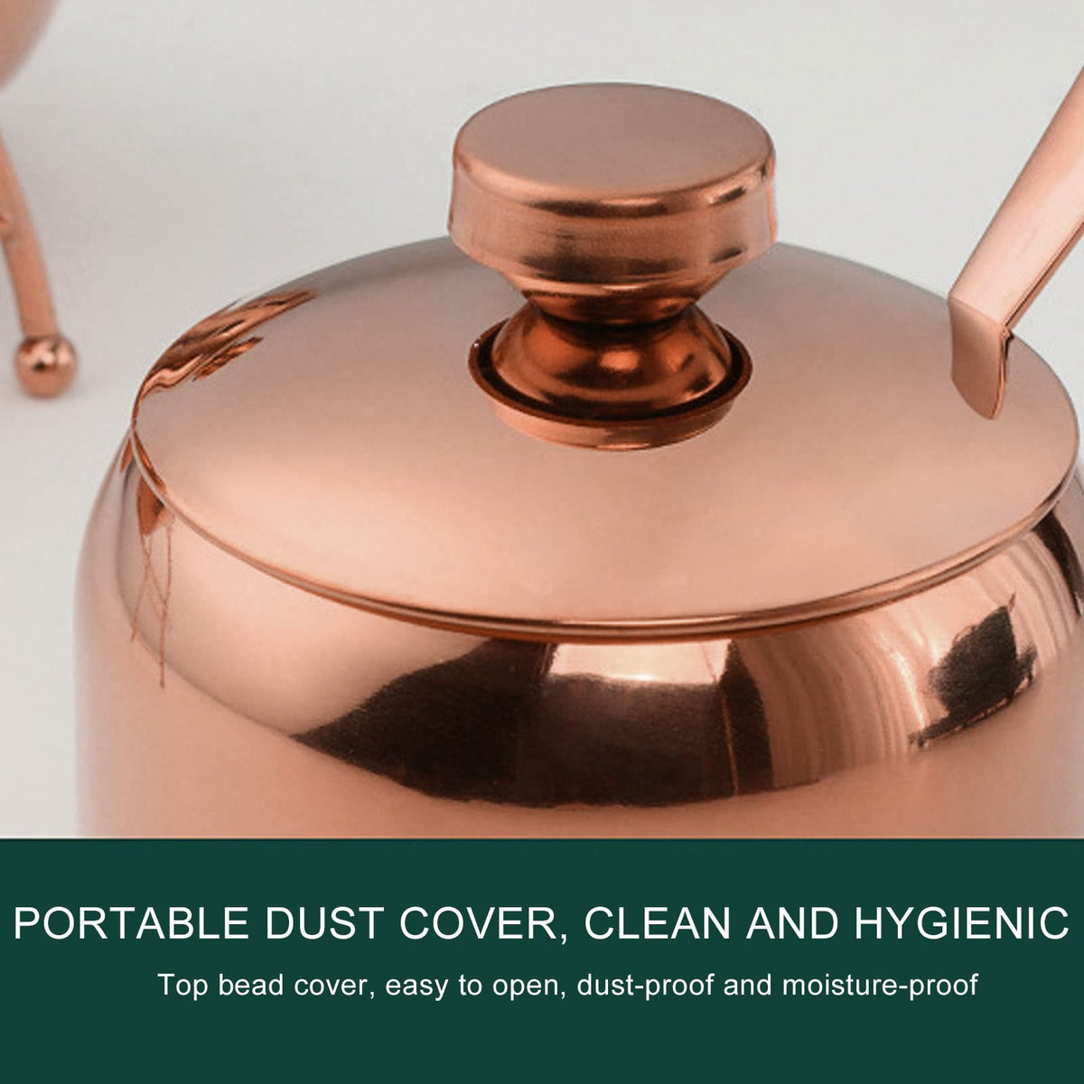 Locadence Stainless Steel Seasoning Box, Condiment Canisters Pots, Sugar Storage Bottle with Lid for Salt, Sugar, Sesame Seeds, Home Kitchen Restaurant (Rose Gold)
