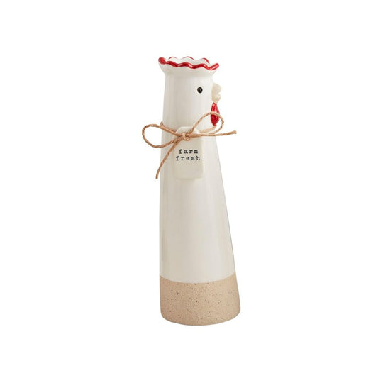 Mud Pie Farm Stem Vase, Chicken, 7.25" x 2"