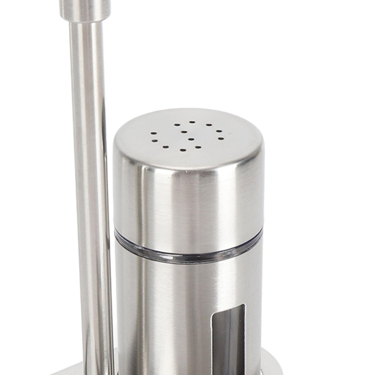 Salt and Pepper Shakers with Holder, Stainless Steel Salt Shaker with Base Stand Sugar Seasoning Bottle Jar for Kitchen Restaurant