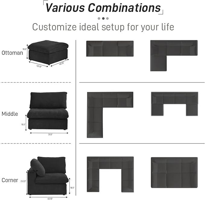 Cloud Modular Sectional Sofa Couch, Minimalist Deep Sofa Couches, Sofa Covers
