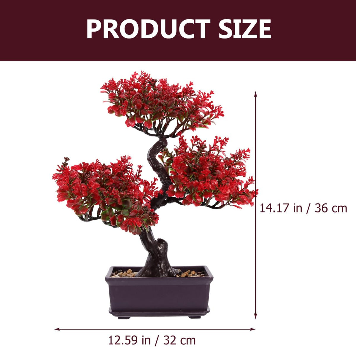 Cabilock Artificial Bonsai Tree Decor, Small Fake Plants Indoor for Home Office Desk, Faux Potted Plant Zen Japanese Trees for Men Living Room Shelf Decorations