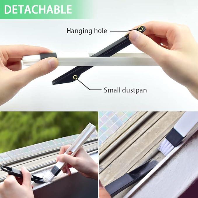 Crevice Gap Cleaning Brush Tool, 2 in 1 Dustpan Cleaning Brushes, Shutter Door