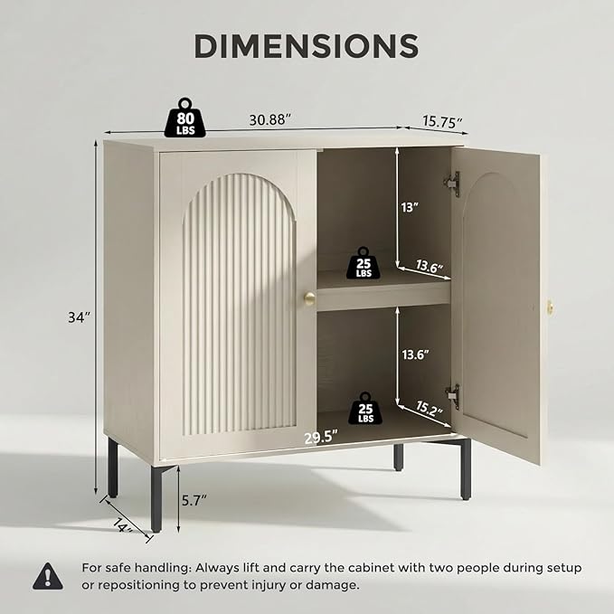 IFBUY Modern Sideboard Buffet Cabinet, Wooden Modular Coffee Bar Cabinets