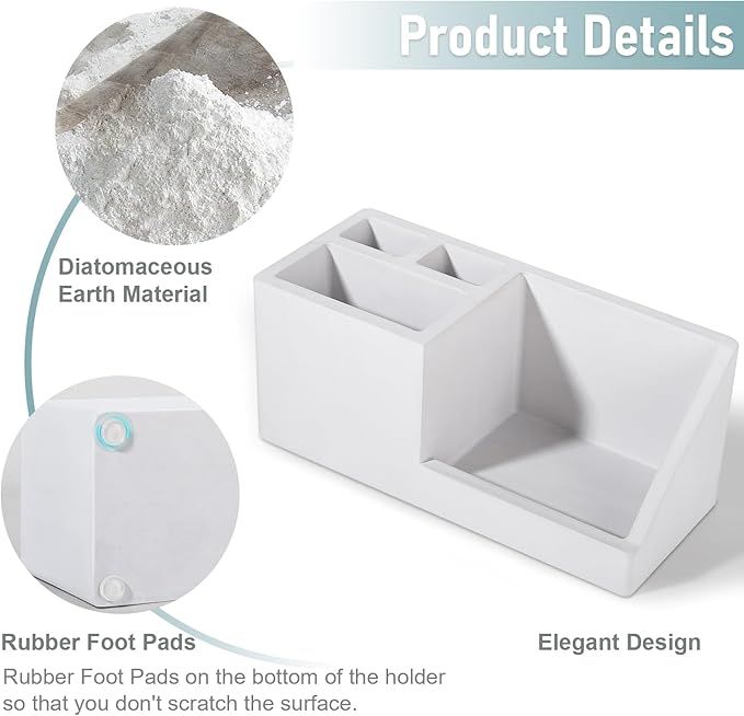 Diatomite Toothbrush Holders for Bathrooms, Quick Dry Electric Tooth Brush and