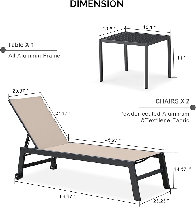 PURPLE LEAF Outdoor Chaise Lounge