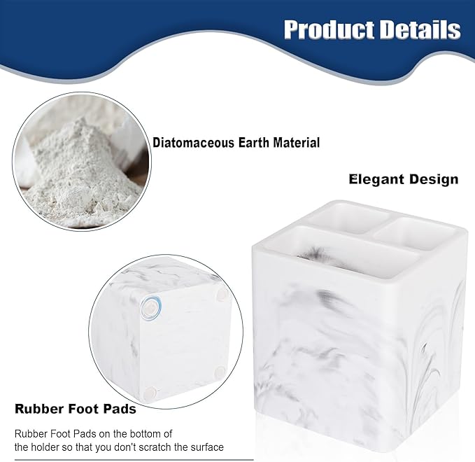 Diatomite Toothbrush Holders for Bathrooms, Electric Toothbrush and Toothpaste