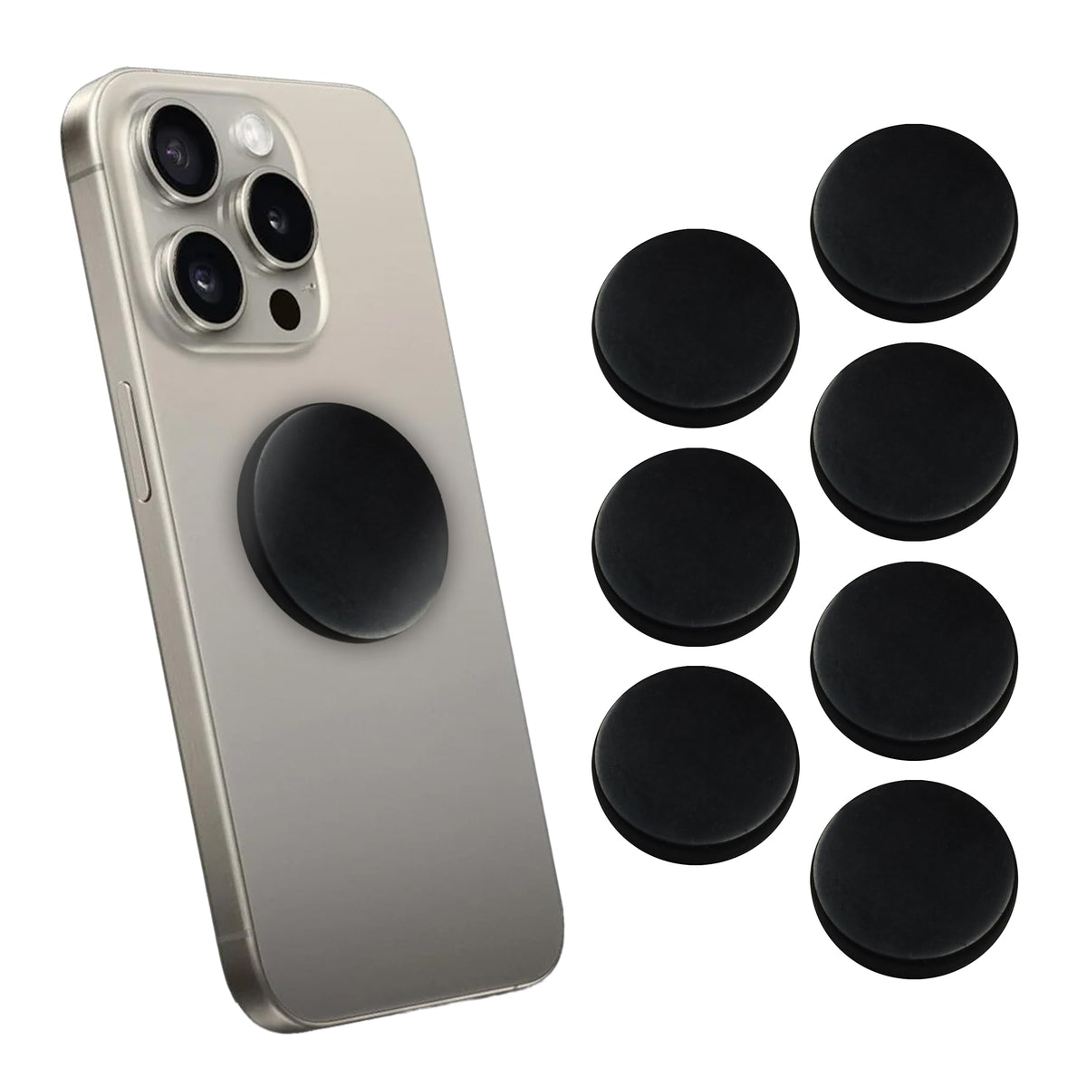 Shungite World 7 pcs Authentic Shungite Stickers Polished 40 mm / 1.57" Genuine Healing Energy Stone Protection Plate for Cell Phone Case Tablet Laptop Computer Noble Gemstone Protector Crystal
