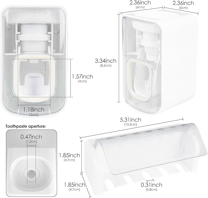 5 Slots Wall Mount Toothbrush Holder