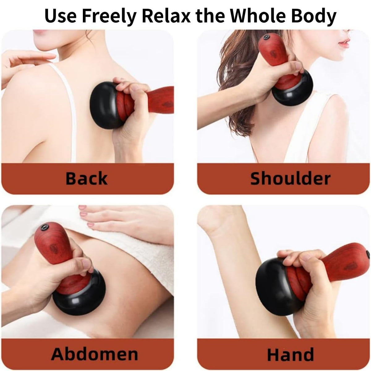 WeiiTech Hot Stones for Massage, Electric Body Massager with Temperature Control, Natural Bian Stone Gua Sha Scraping Massager for Home SPA Relaxation Treatment Pain Relief