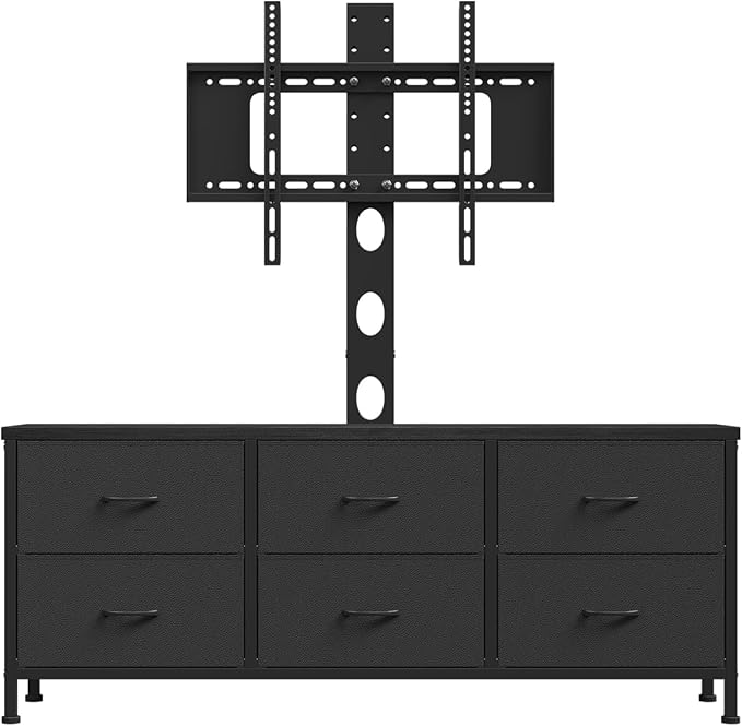 TV Stand with Mount, Fabric Dresser with 6 Drawers