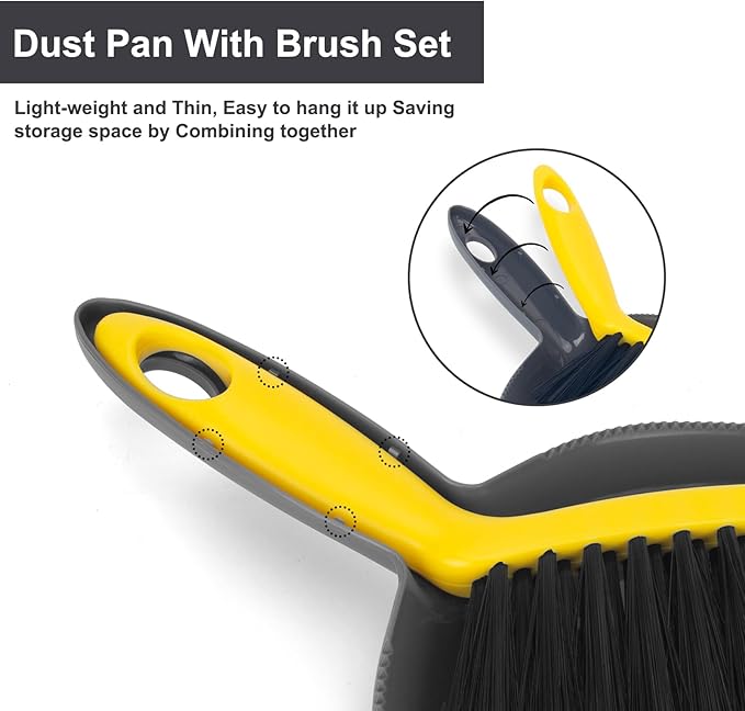 Dustpan and Broom Set Small – Mini Handheld Dustpan and Brush Combo