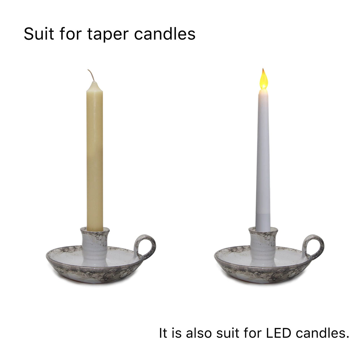 Kendiis Candle Holder Ceramic Candlestick Holder, Candlelight Stand for Spell Candles, Taper Candles, and Incense, Halloween Christmas Dining Room Home Decoration Display