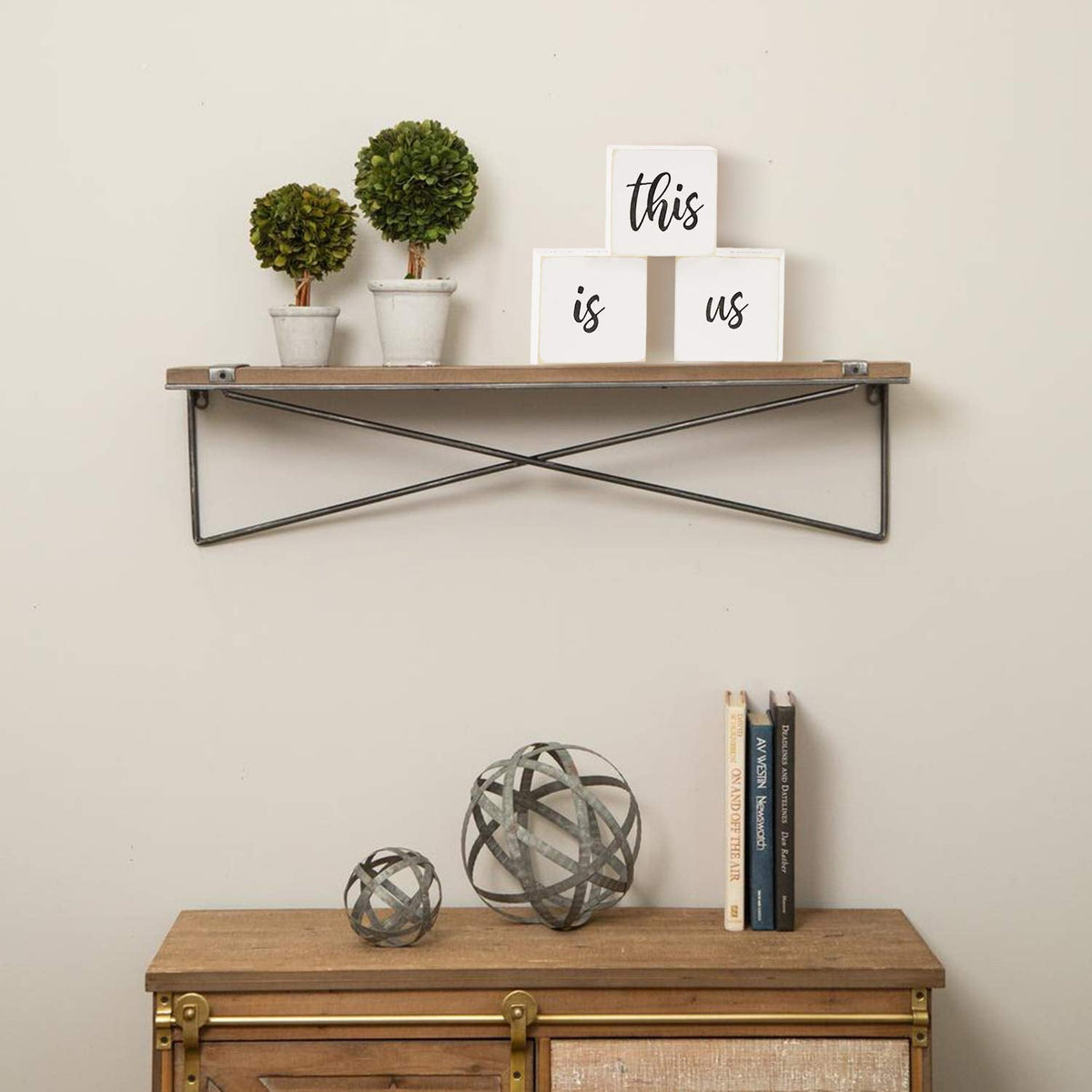 Airrioal This is Us Sign & Our Life Story Home Letter Blocks - Farmhouse Table Rustic Home Decor, TV Stand Dining Room Modern Decorations for Shelf Mantle